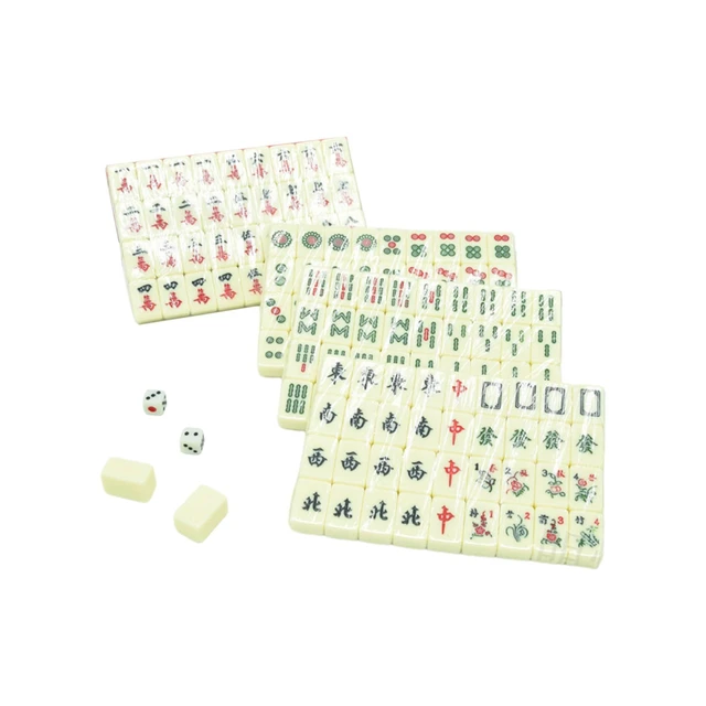 Small Chinese Mahjong Game Set Board Game Majiang with Carrying Case and 2  Blank Tiles for Entertainment family game - AliExpress