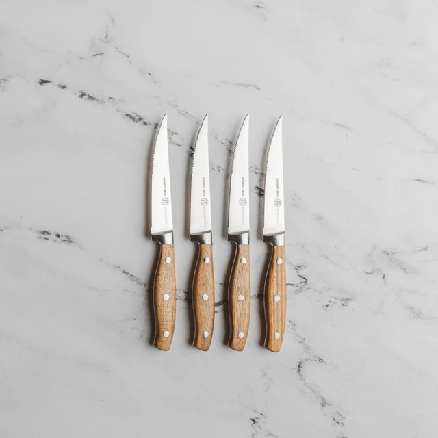 Acacia Series Forged Stainless Steel Steak Knife Set; Acacia Wood Handles -  AliExpress