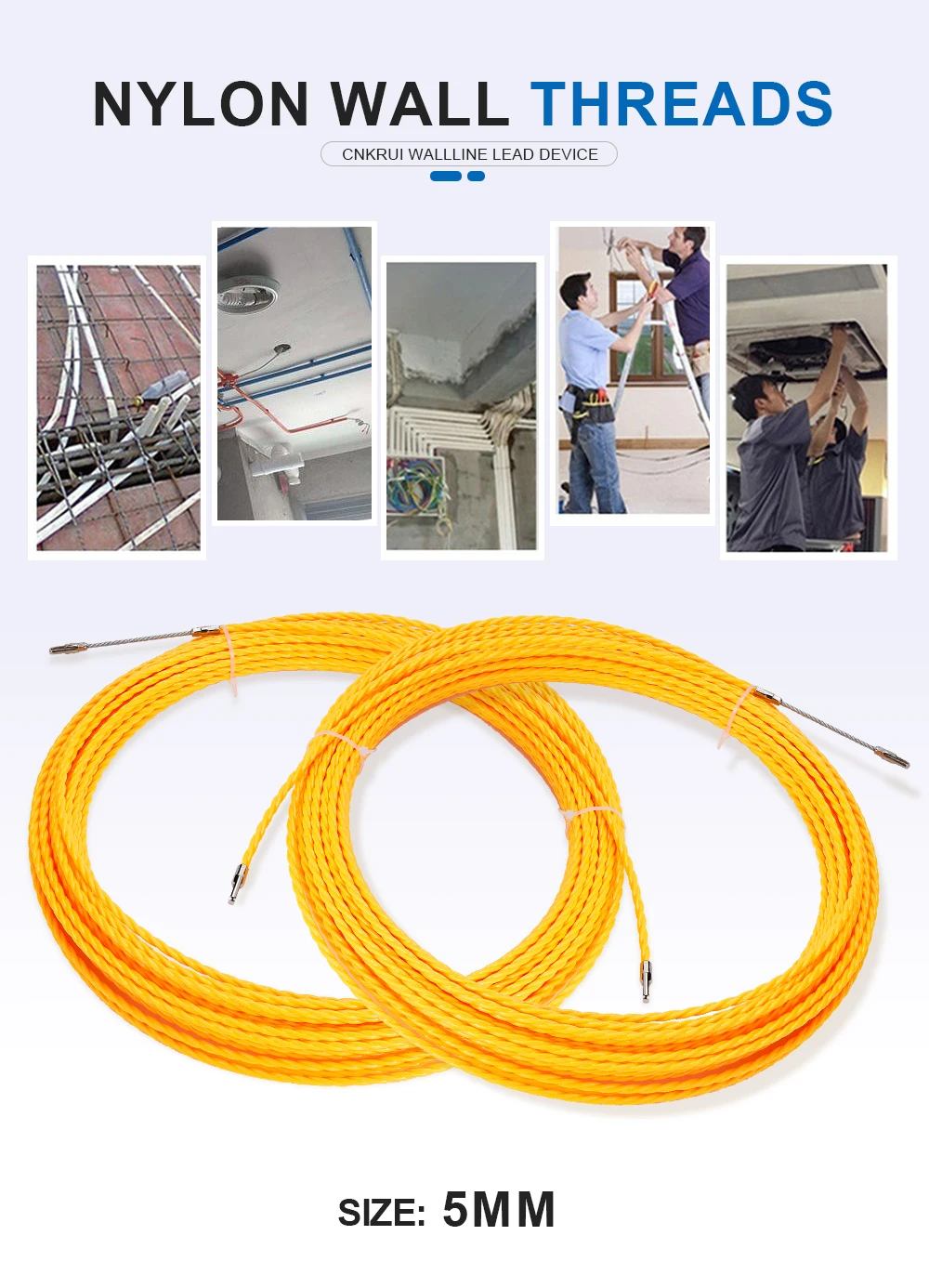 Fish Tape Fiberglass Running Electrical Wire Cable Rods Wire