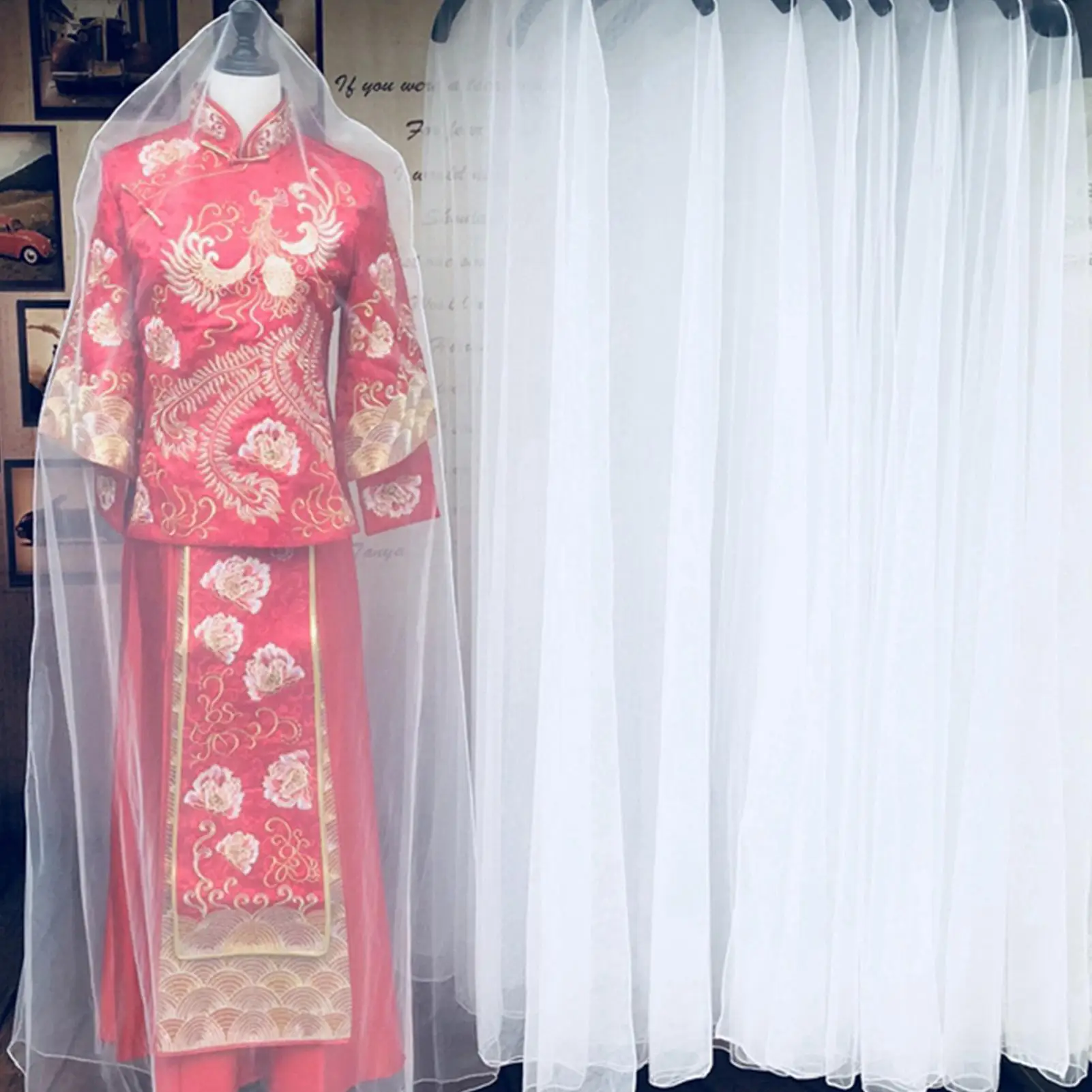 의류 메쉬 커버 웨딩 들러리 드레스 먼지 커버 가정용 옷장 보관 가방 옷걸이용 먼지 방지