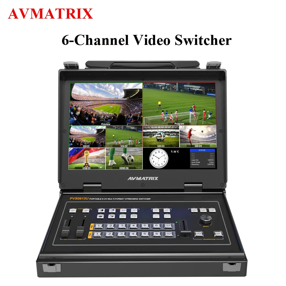 

Avmatrix 6 Channel Video Switcher PVS0615 PVS0615U PVS0613 PVS0613U PVS0403U SDI HDMI for Streaming TV Broadcast vs Devicewell