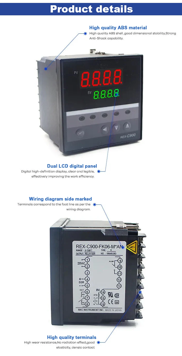 REX-C100 K J PT100 Digital Output Thermostat Electronic PID Programmable Sensors