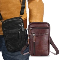 Nouveaux hommes en cuir véritable taille Packs sac téléphone pochette sacs hommes sac à main sac petite poitrine épaule ceinture sac bandoulière en cuir sacs 2