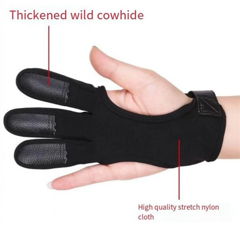 Archery Three Finger Gloves Outdoor Sports Archery Finger Protective Gloves Breathable Protect Shooting Sports Accessory