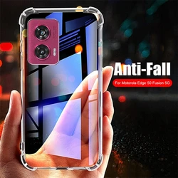 Shockproof Clear Airbag Case with Camera Protection and Soft TPU Cover for Edge 50 Fusion (Transparent)