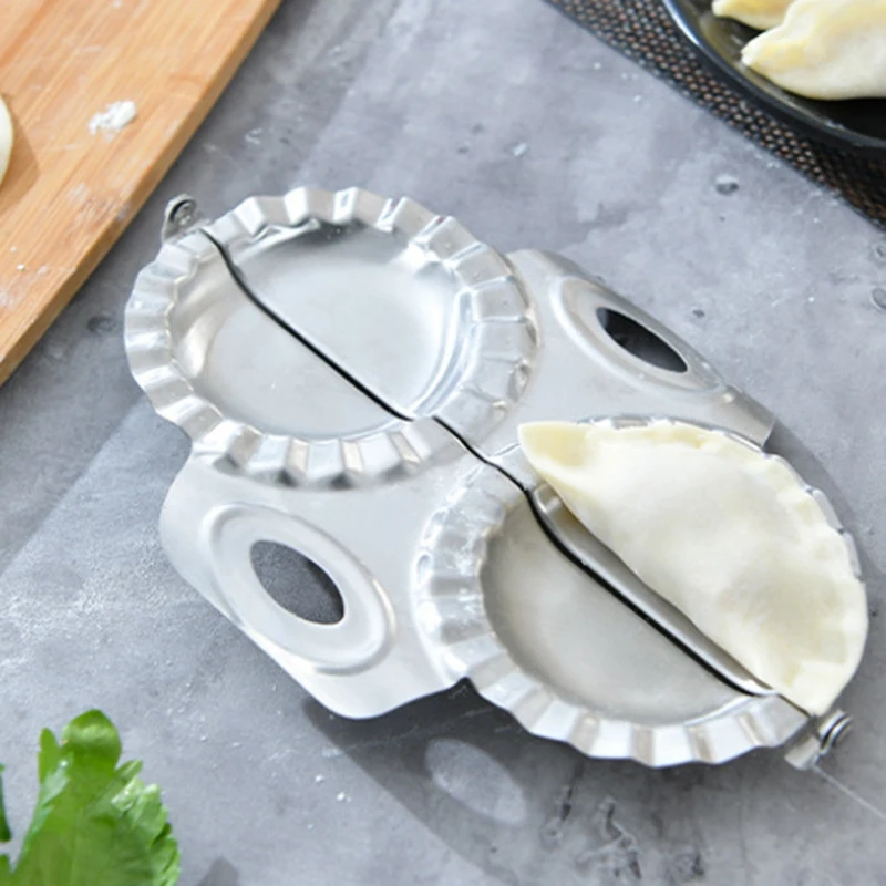 Stainless Steel Dumpling Mould Double-Headed Dumpling Maker Household Dumplings Maker Jiaozi Making Tools