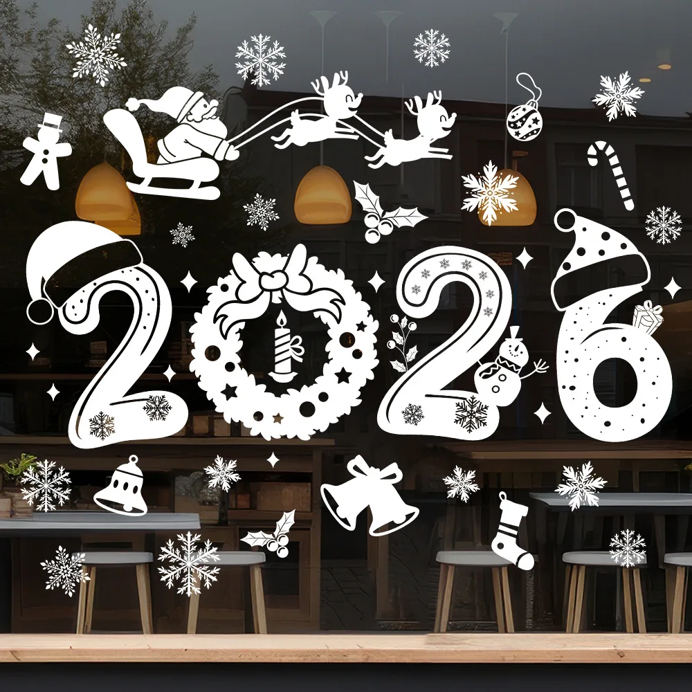  Christmas Decoration 2026 Window Sticker Merry Christmas Decorations for Home Wall Glass Sticker Snowflake 2026 New Year Noel - Image 6