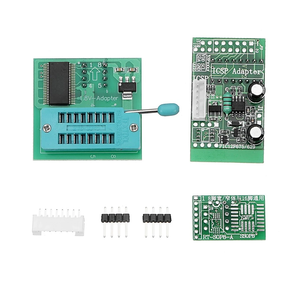 오리지널 RT809F 프로그래머 +12 어댑터 + sop8 IC 클립 + CD + 1.8V / SOP8 어댑터 VGA LCD ISP 프로그래머 어댑터 범용