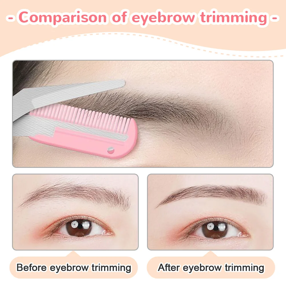 Eyebrow Shaving Knife Eyebrow Scissors with Comb Stainless Steel Plastic Razor Facial Hair Removal Razor Make-up Tool eyebrow trimmer set,eyebrow trimmer,eyebrow razor set,eyebrow razor,facial hair remover,eyebrow scissors,stainless steel scissors,hair remover,facial dissection scissors