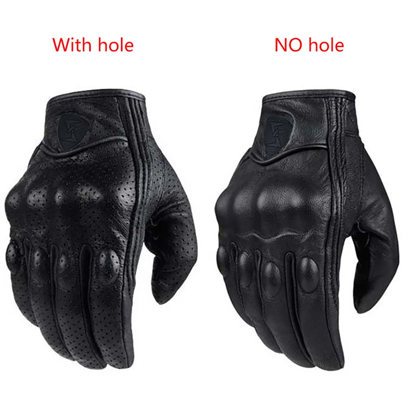 

Motorcycle Gloves black Racing Genuine Leather Motorbike white Road Racing Team Glove men summer winter