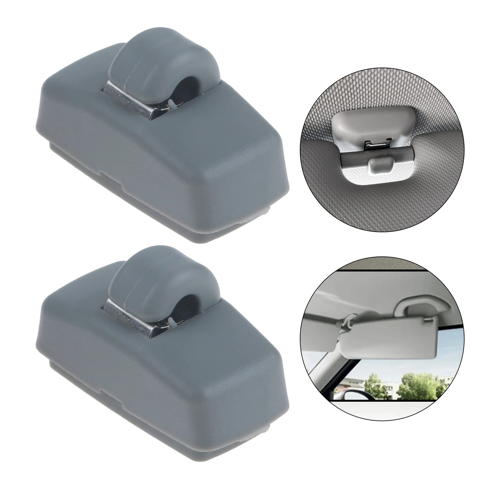 Create Idea 2pcs Clip De Crochet De Pare-Soleil 191-857-559 Clip De Pare-Soleil Support De Suspension De Visière Intérieure Automobile Rivet De