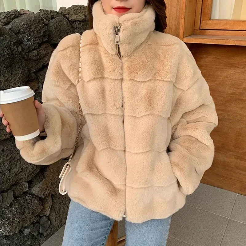 

2022 Fashion Faux Fur Coat Mink Fur Teddy Coat Warm Jacket for Women Fur Coats for Women Winterwear Solid Women's Winter Jacket