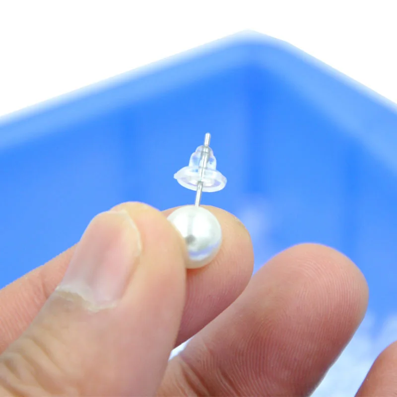 100-100 Stück transparente Untertasse Ohrring Stopper Gummi großen Ohrring zurück Ohr stöpsel für DIY Schmuck herstellung Zubehör blockiert – Detail 5