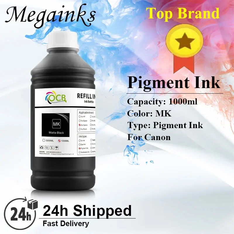 1000ml*6 PFI-102 PFI-104 Dye Ink MK Pigment Ink for Canon IPF605 IPF670 IPF680 IPF685 IPF700 IPF710 IPF750 IPF770 IPF780 Printer