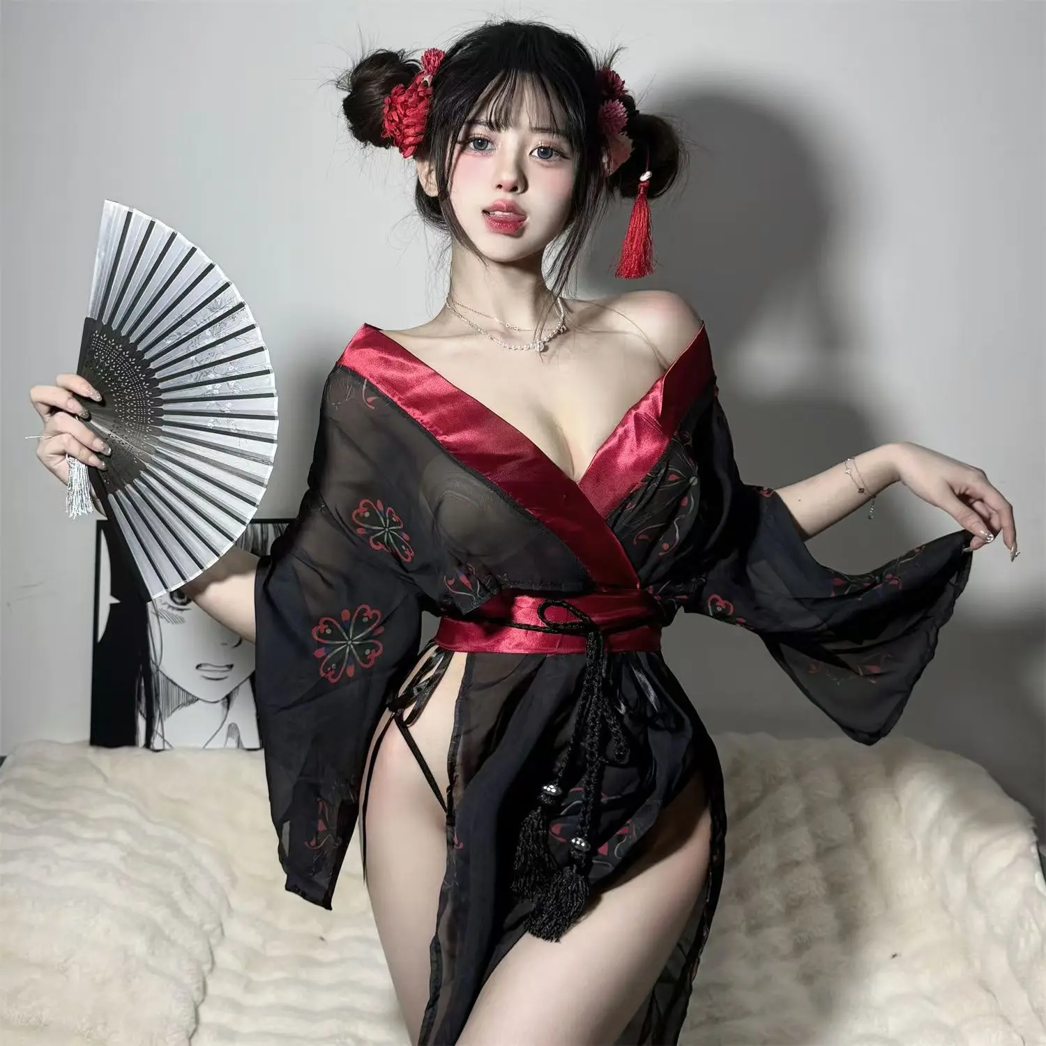 Japanese kimono Japanese Kimono Sexy Pajamas Lingerie Seductive Tempting Night Wear Yukata Private Performance Oriental Sleepwear Hanfu Dress