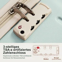 Ensemble de valises, tailles M-L-XL, valises rigides en ABS, ensembles de valises durables, valises avec roulettes pivotantes et serrure, avec sac de toilette, gris vert 5