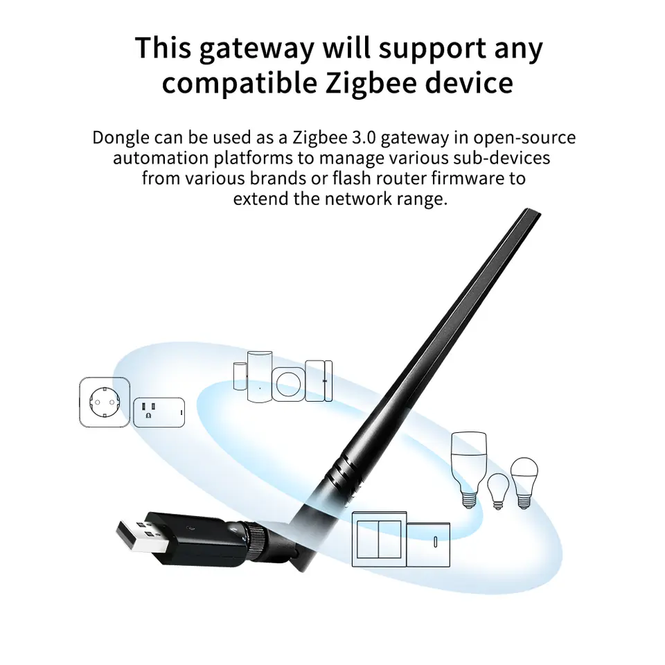 ZigBee3.0 Dongle USB Gateway Extender Support Home Assistant Open HAB ZigBee2MQTT Long Range Base EFR32MG21 Firmware Upgradeable image 5