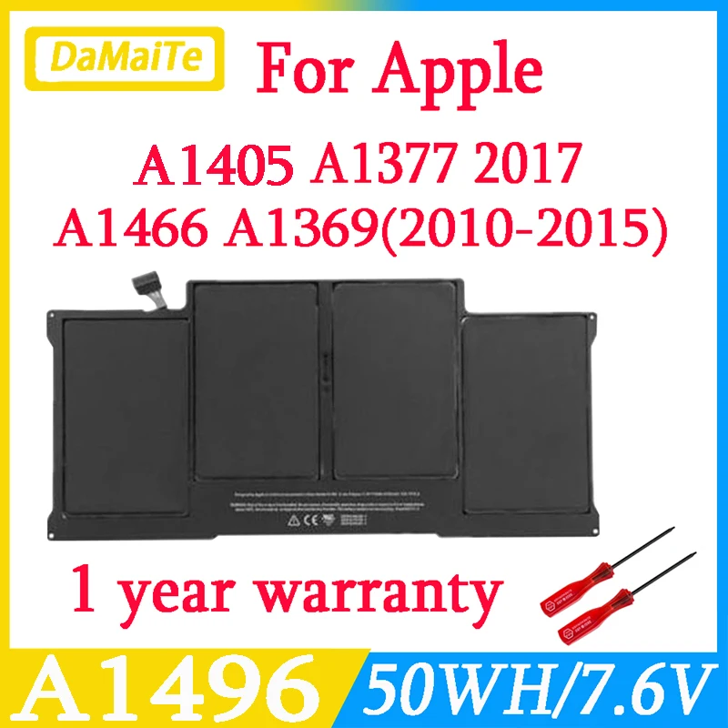 

A1405 A1466 A1369 Laptop Battery For Apple Macbook Air 13 Inch A1496 A1370 A1375 A1377 A1465 A1932 A21792010-2015 2017 Year 56Wh