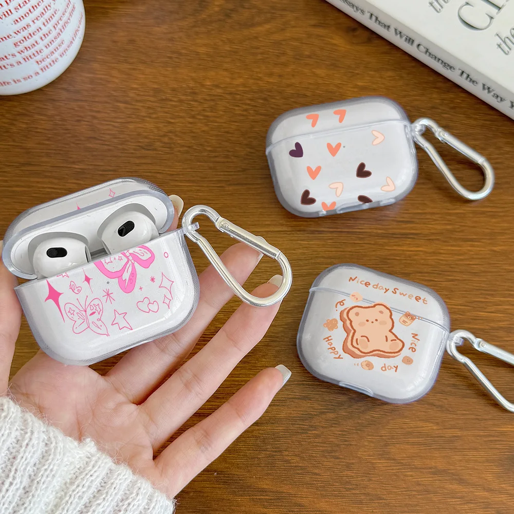 Clear TPU AirPods Case with Keychain for AirPods Pro