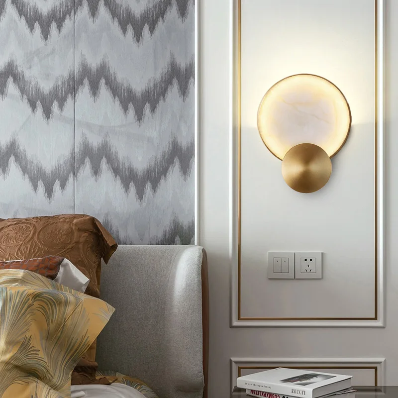 Led Wall Lamp Wall Sconces Light Wall Lamp Round Marble Wall Lamp