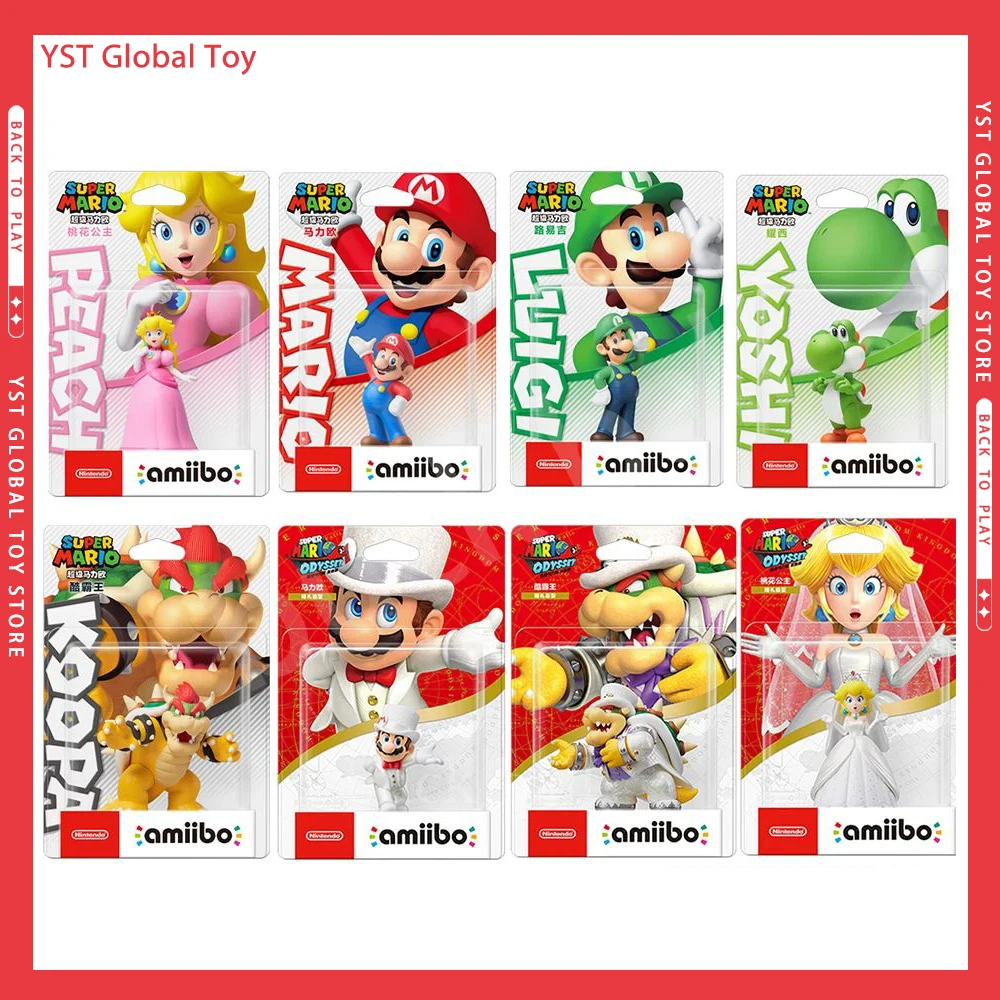 Amiibo Super Mario Action Figures Princessrosalina Donkey Kong Nfc Nintendo Switch Odyssey 3D Anime Figurine Model Doll Toy Gift