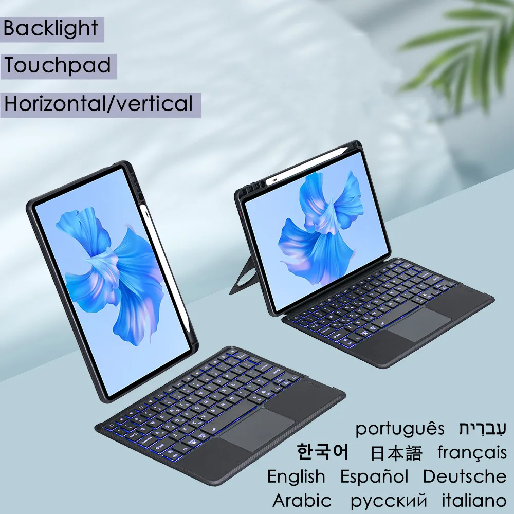 Teclado para Huawei Matepad Companheiro Almofada Pro 11 Case 2023 Backlight Touchpad Teclado Espanhol Russo Árabe Teclado Capa