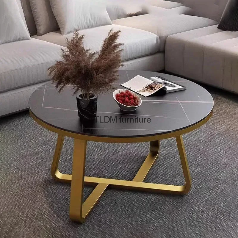 

Simplicity Black Coffee Tables Round Nordic Advanced Sense Luxury Coffee Tables Marble Effect Unique Couchtisch Home Furniture