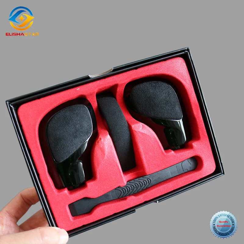 BlackChromeWithLeatherCarbonShiftKnobGearSideCoverDSGEmblem