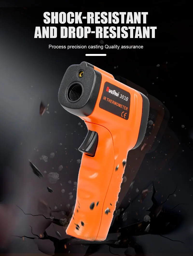 Infrared Thermometer Gun 12:1, -58 to 1102F