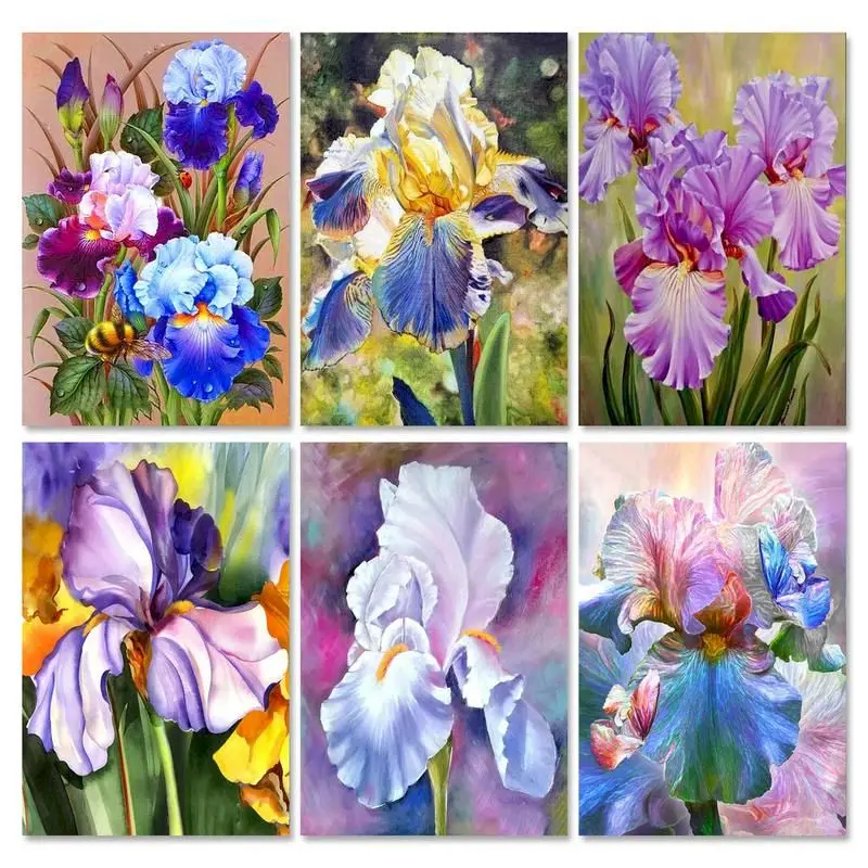 

GATYZTORY Orchid Diamond Painting Picture Full Square Round Diamond Handcraft Mosaic Flowers Embroidery Complete Kit Home Decor