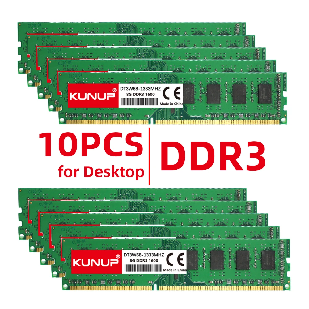 Memoria RAM DDR3 PC3 10600 PC3 12800 16GB 8GB 4GB 10 sztuk zestaw ...