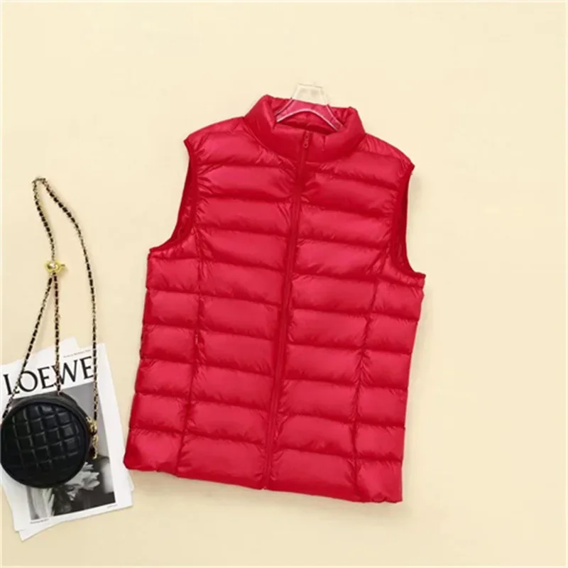 Women Sleeveless Down Jacket Plus Size 5XL 6XL 7XL 8XL 2023 New Autumn Winter Female Ultra Lightweight Packable Down Vest Coat images - 6