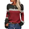 Autumn Winter New Color Blocking Sweater Women O Neck Pullover Long Sleeve Knitted Tops Female Daily Comfortable Casual Jumpers 1