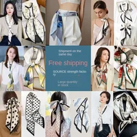 Long Neckerchief Skinny Hair Ribbons Scarf Women Fashion Headbands Neck Scarfs Printed Hairband Cute Bag Scarves Female 13x150cm 6