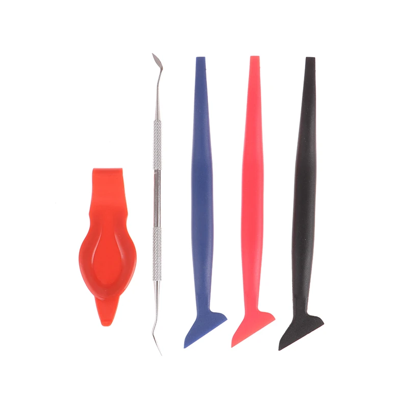1/3PCS Car Window Tint Tools Plastic Wrap Shank Gasket Squeegee Long Handle Micro Squeegee Car Tinting Wrap Tool Corner Scraper