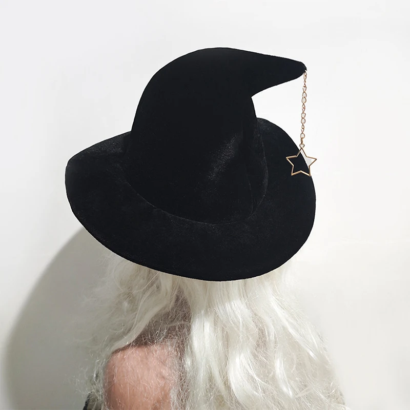 Star Pendant Witch Hat Wizard Hat Witch Makeup Stage Party Dress Up Party For Performance