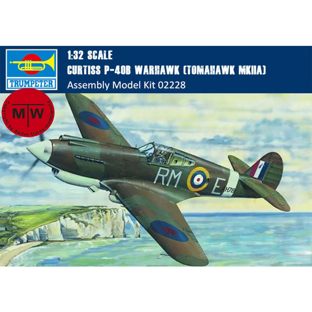 

Trumpeter масштаб 02228, 1/32, Curtiss P-40B Warhawk Tomahawk MKIIA, набор моделей истребителей, самолетов