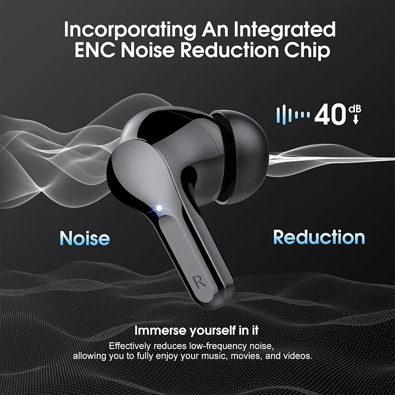 Wireless Earbuds BT5.3 Headphones HiFi Stereo EarBuds with ENC Noise Cancelling Mic 48H LED Display IP7 Waterproof Earphones - 4