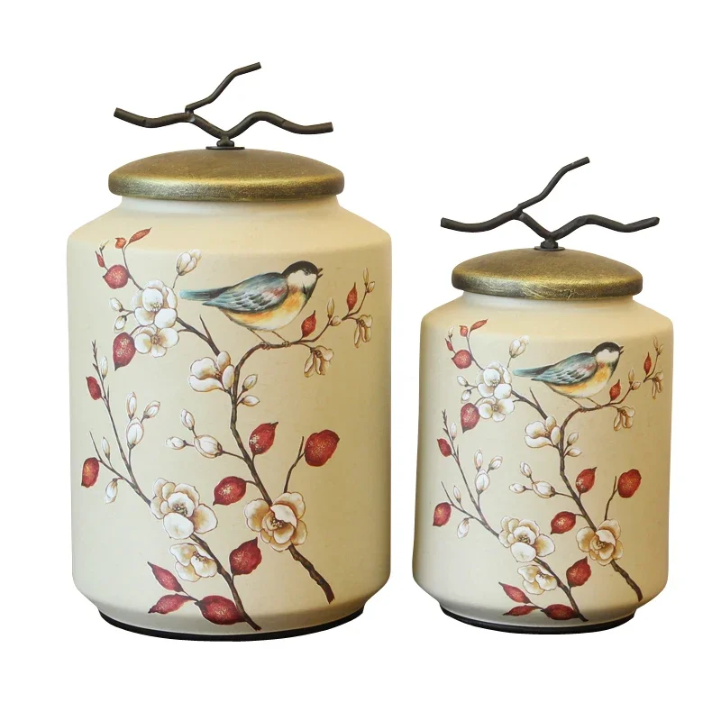 

American Retro Ceramic Storage Jar Chinese Living Room Entrance Decorations European Crafts