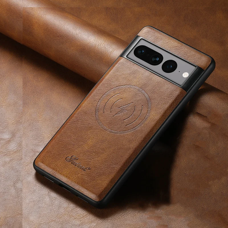 Luxury Hybrid Retro Leather Shockproof Back Case with Magnet