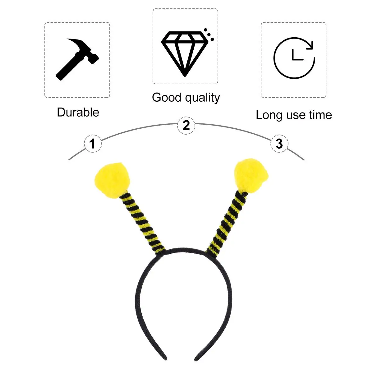 Bee Antenna Headband Hair Hoops Hair Clasp 12pcs Costume Accessory Headwear For Women Halloween Costume Cosplay