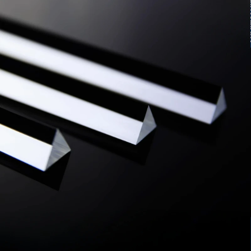2-6pcs Acrylic Triangle Solid Wand Transparent Plexiglass Rod Right Triangle PMMA Light Guide Column Stick Length 500mm