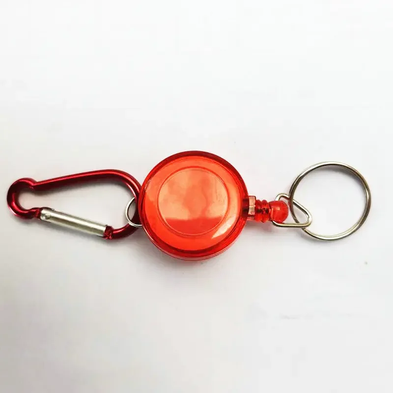 1pc Multifunctional Multi-color Roll Retractable Keychain Rope Bag Recoil  ID Card Holder Keyring Key Chain Steel Cord