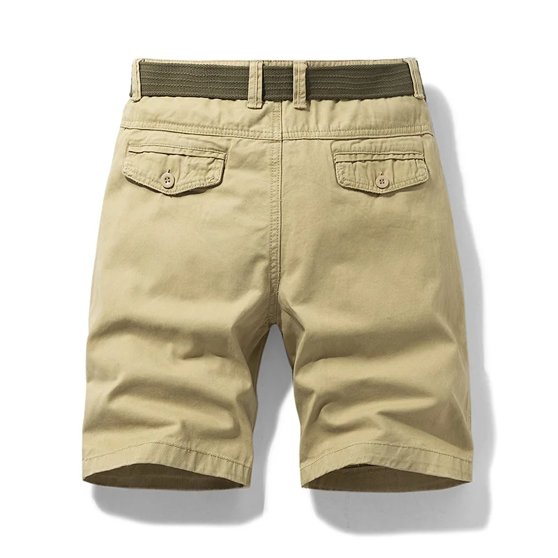 Cotton Shorts Men Summer 100% Cotton Solid Casual Business Social Bermudas Loose Jogging Shorts