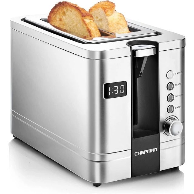 Long Slot Toaster 2 Slice Best Toaster 2 Slice Wide Slot, Vintage Black Toaster with Defrost/Reheat/Cancel/6 Bread Shade Settings/Removable Crumb