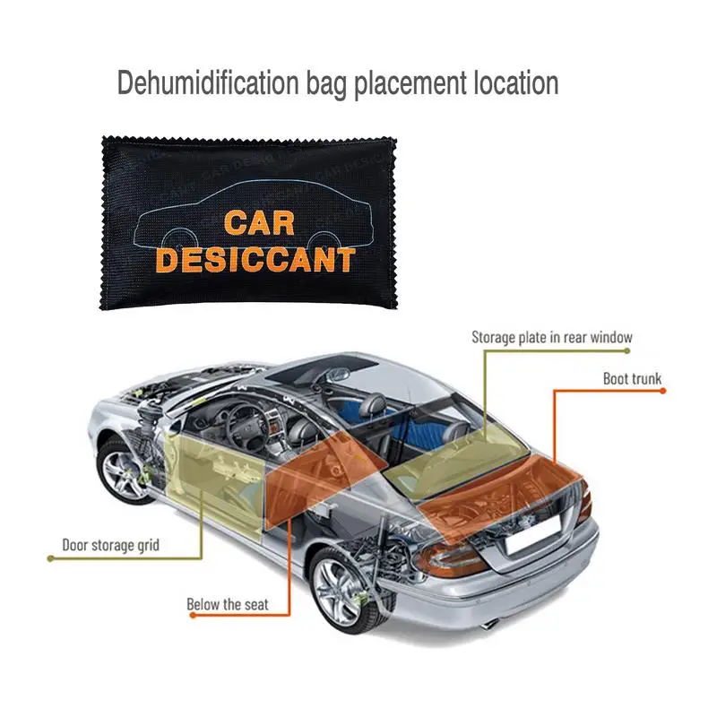 Car Dehumidifier Desiccant Dehumidifier Bag Reusable Silica Gel Moisture Absorbing Bag Multifunction for Wardrobe Shoe Cabinet