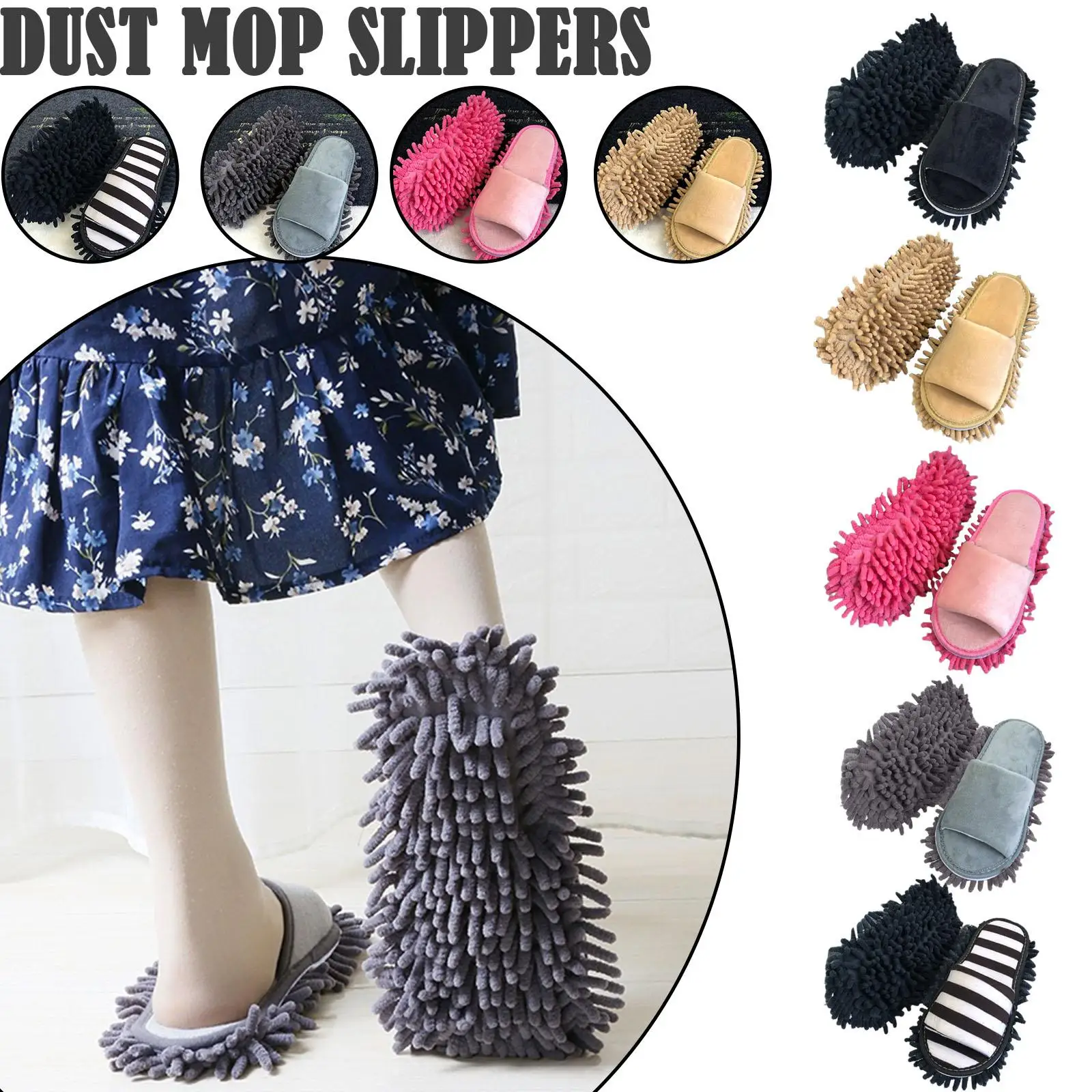 Lazy Mop Slippers Floor Dust Cleaning Slippers Shoes Slippers The Wipe Open-toed Floor Lazy Mopping Shoes Clean Slippers 3