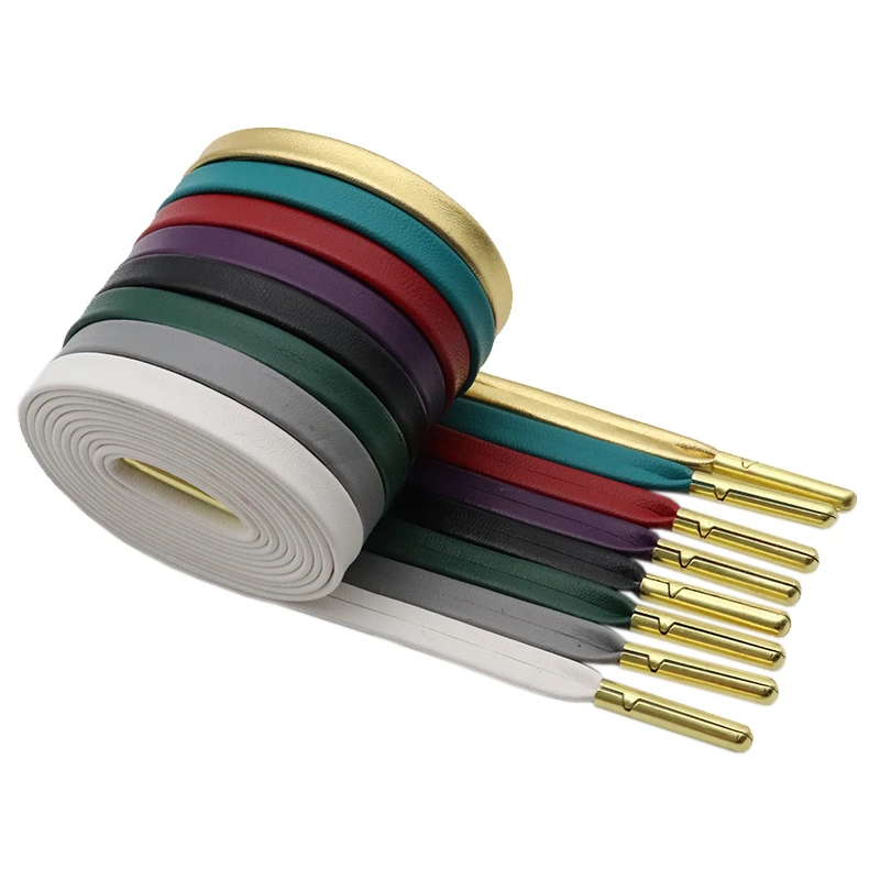 Weiou Classical All Matched Boots Sneakers Canvas Shoelaces 0.7 Cm Flat Solid Metallic Shoelaces 31 Colors With Silver Metal Tip