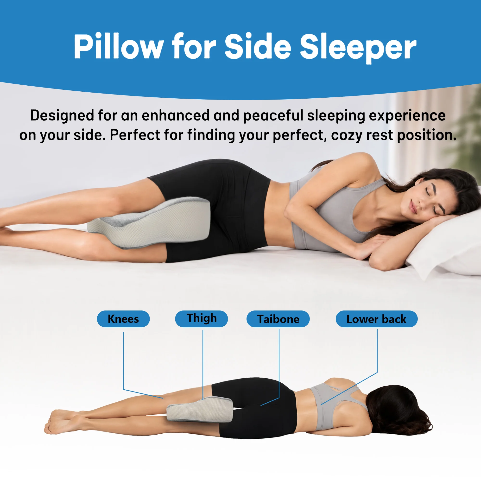 Ergonomic Memory Foam Knee Pillow