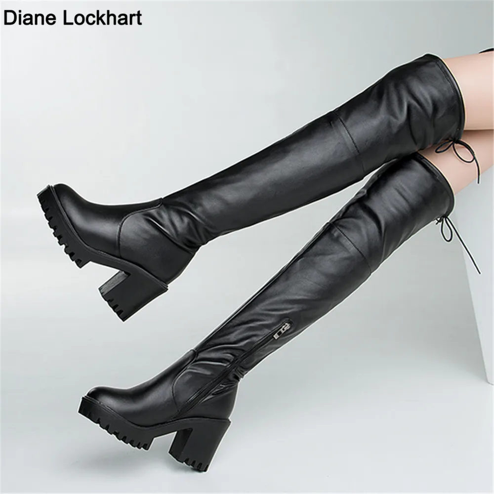 

Women High Boots Sexy Winter Thigh High Boots Platform Rubber Women Shoes Rome Style Over The Knee Botas For Women 2023 Black